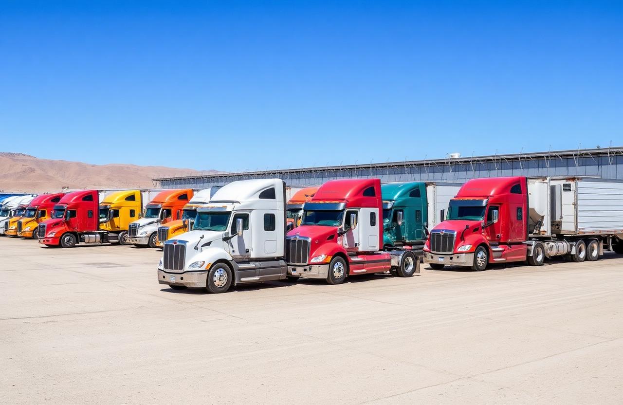 Flota de tracto camiones de Transportes Pedemonte